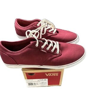 Vans Atwood Low Burgundy Canvas Sneakers 11 Casual Shoes Streetwear Skater 09-07